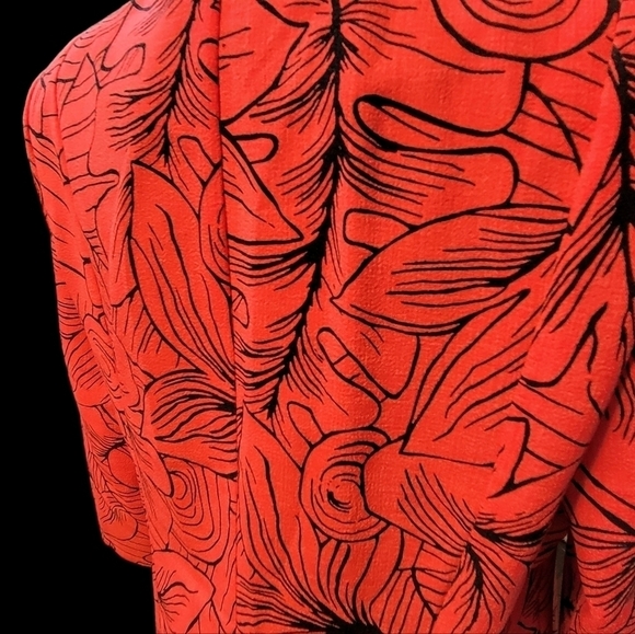 Perceptions New York Jacket, Blazer Red & Black Floral 100% polyester Size 10 - Picture 4 of 6